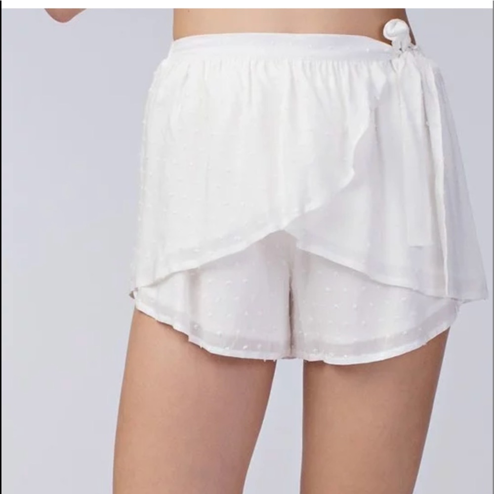 Honey Punch Swiss dot wrap short